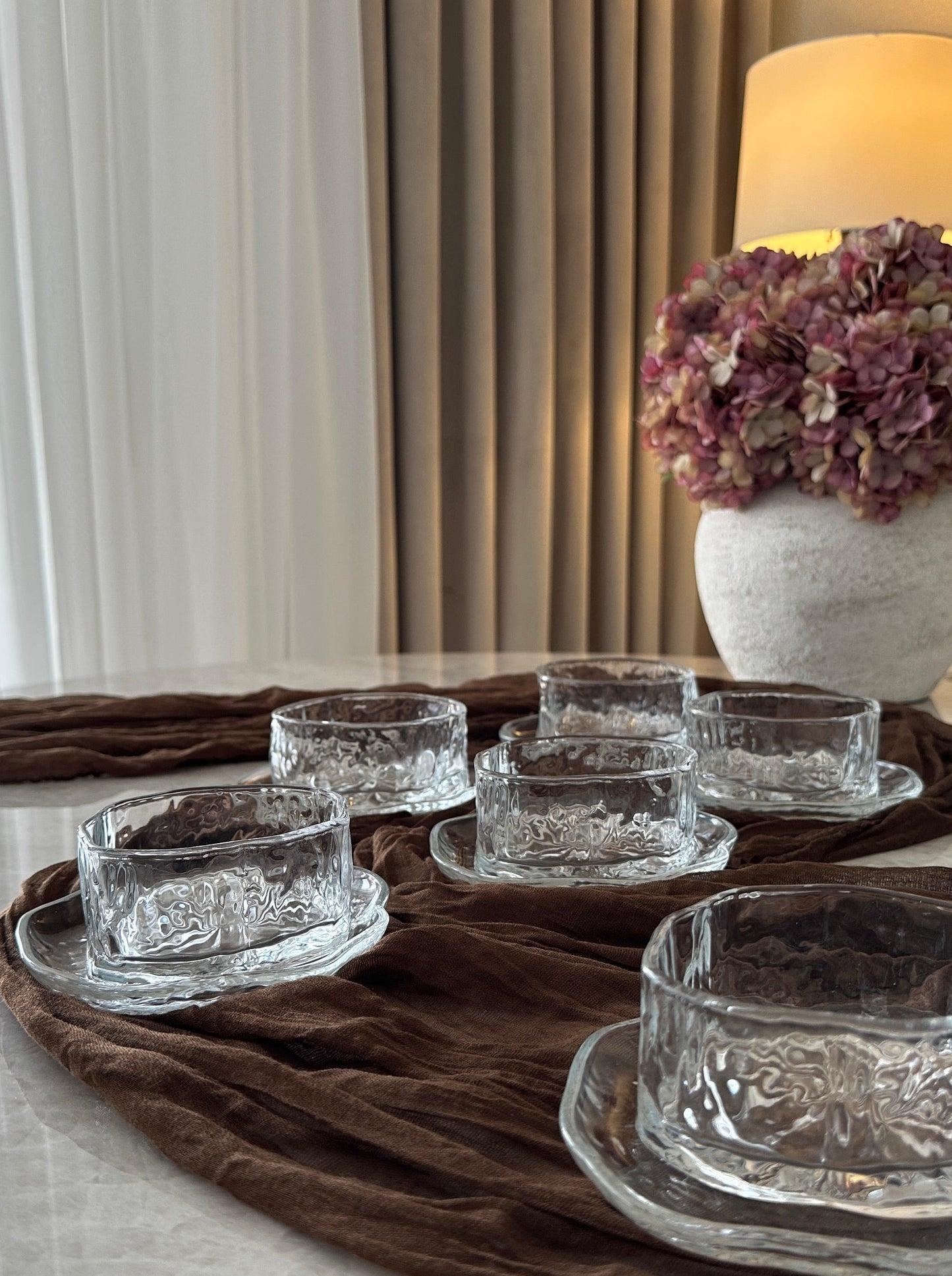 Snow Buccia Glasschalen Set mit Untersetzer 12tlg.