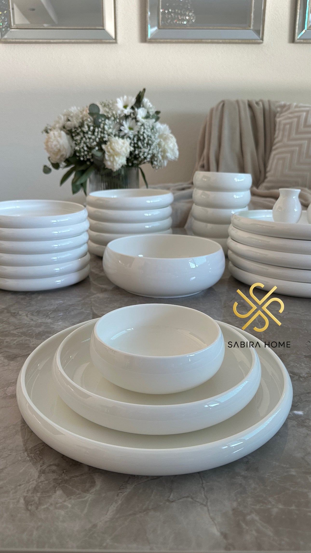 Service de table Belicia pour 6 personnes, 27 pièces. – Sabira Home