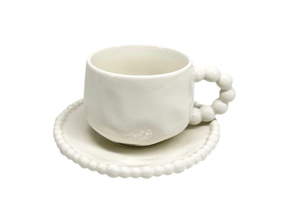 Pearly White Mokkatassen Set 6 Personen