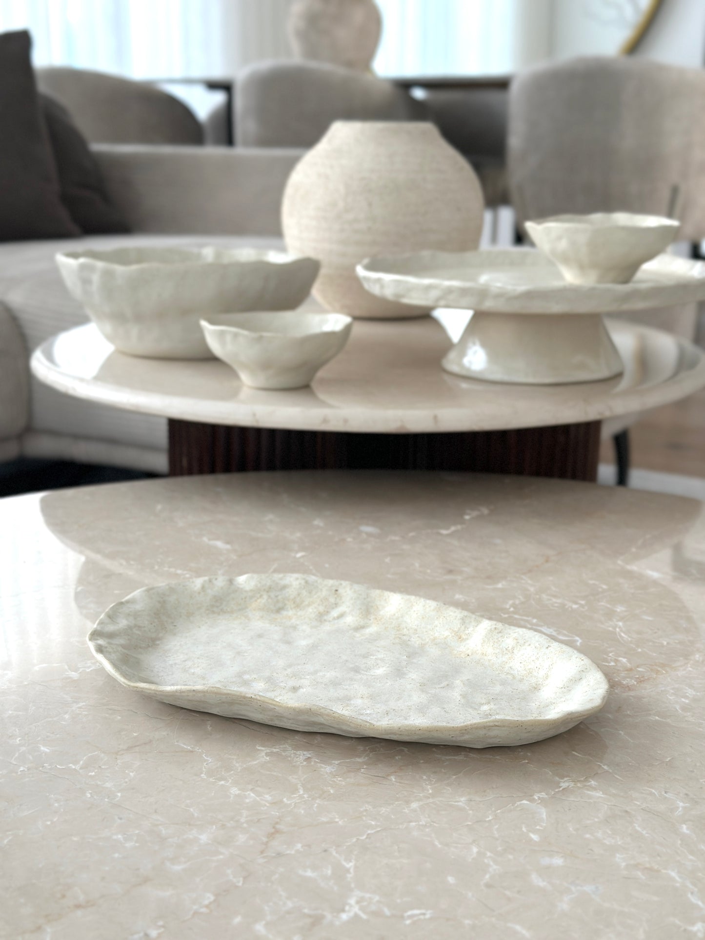 Nomad serving bowl beige 27.5 cm