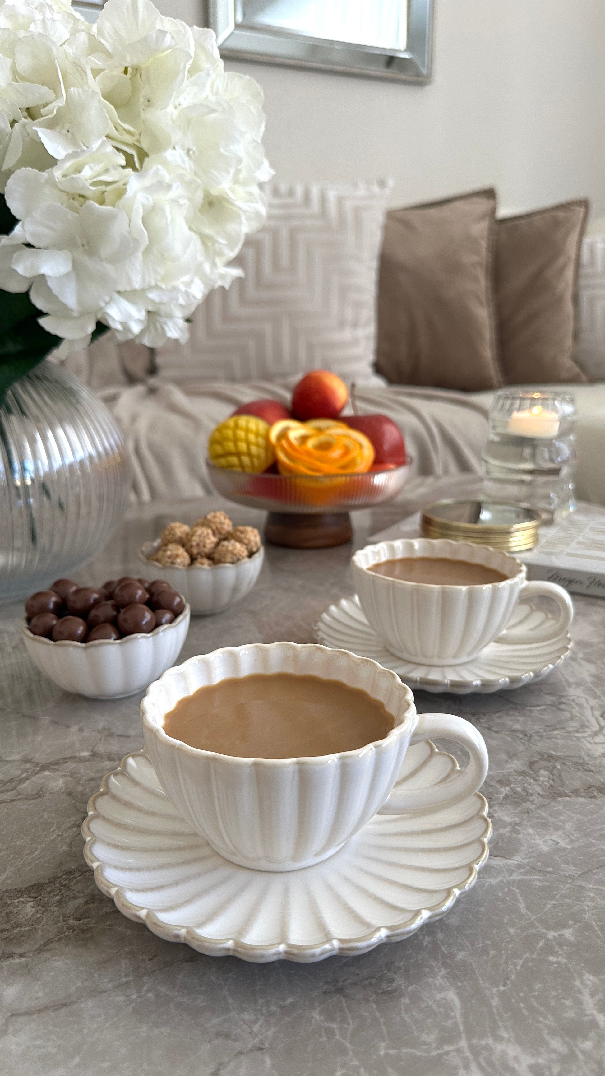 Kaffeetassen 6 Personen Bloomy Lotus Form