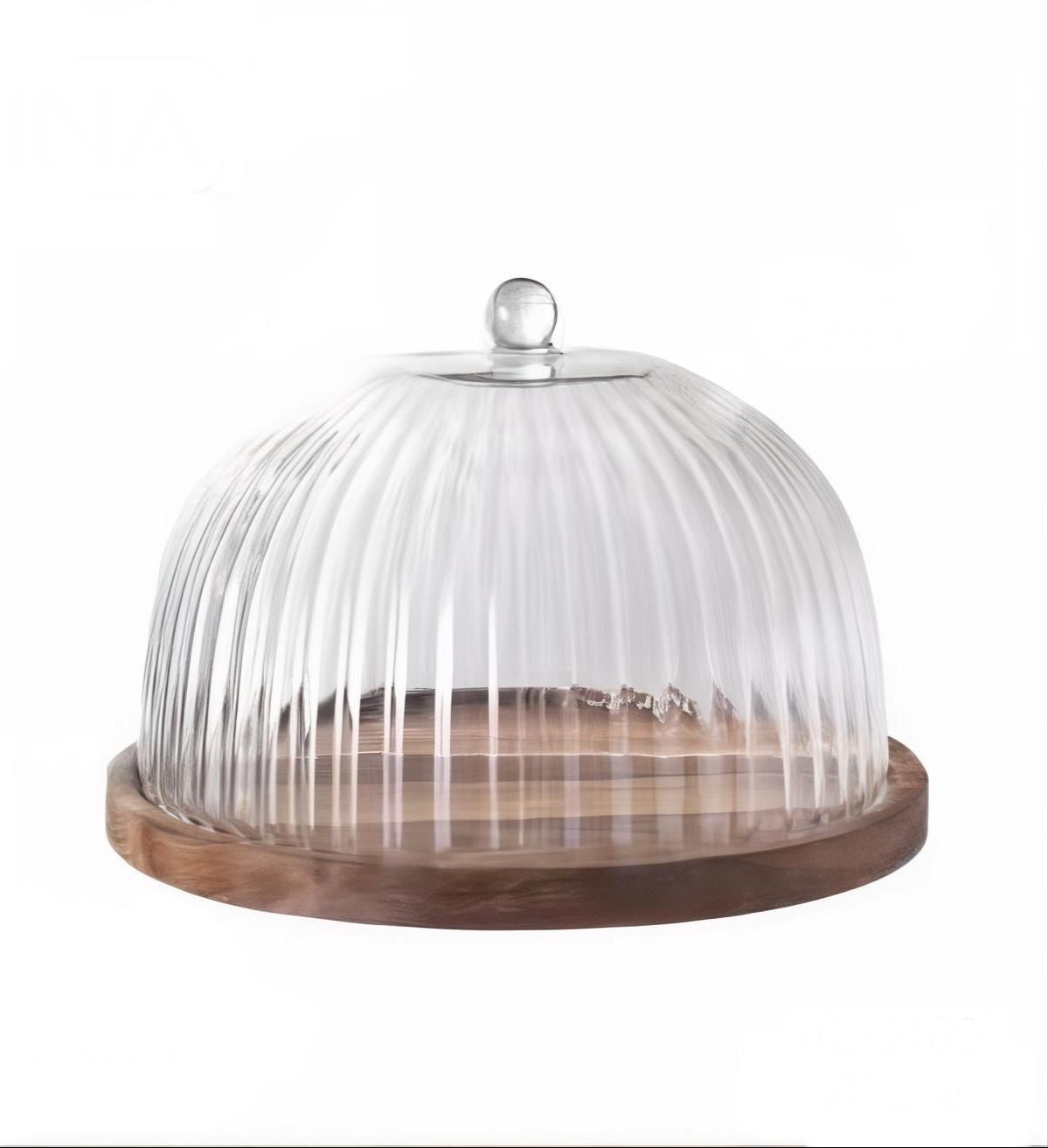 Tortenglocke Glas Holz