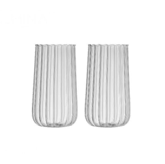 Wasserglas gerillt groß