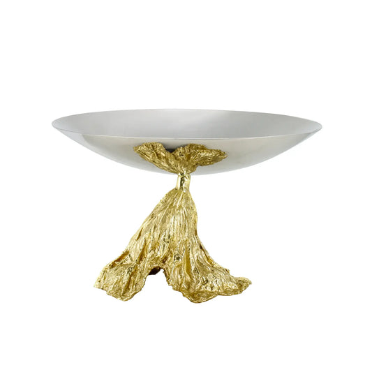 Fruchtschale - mit Goldfuß - Runde Designer Obstschale Stavro