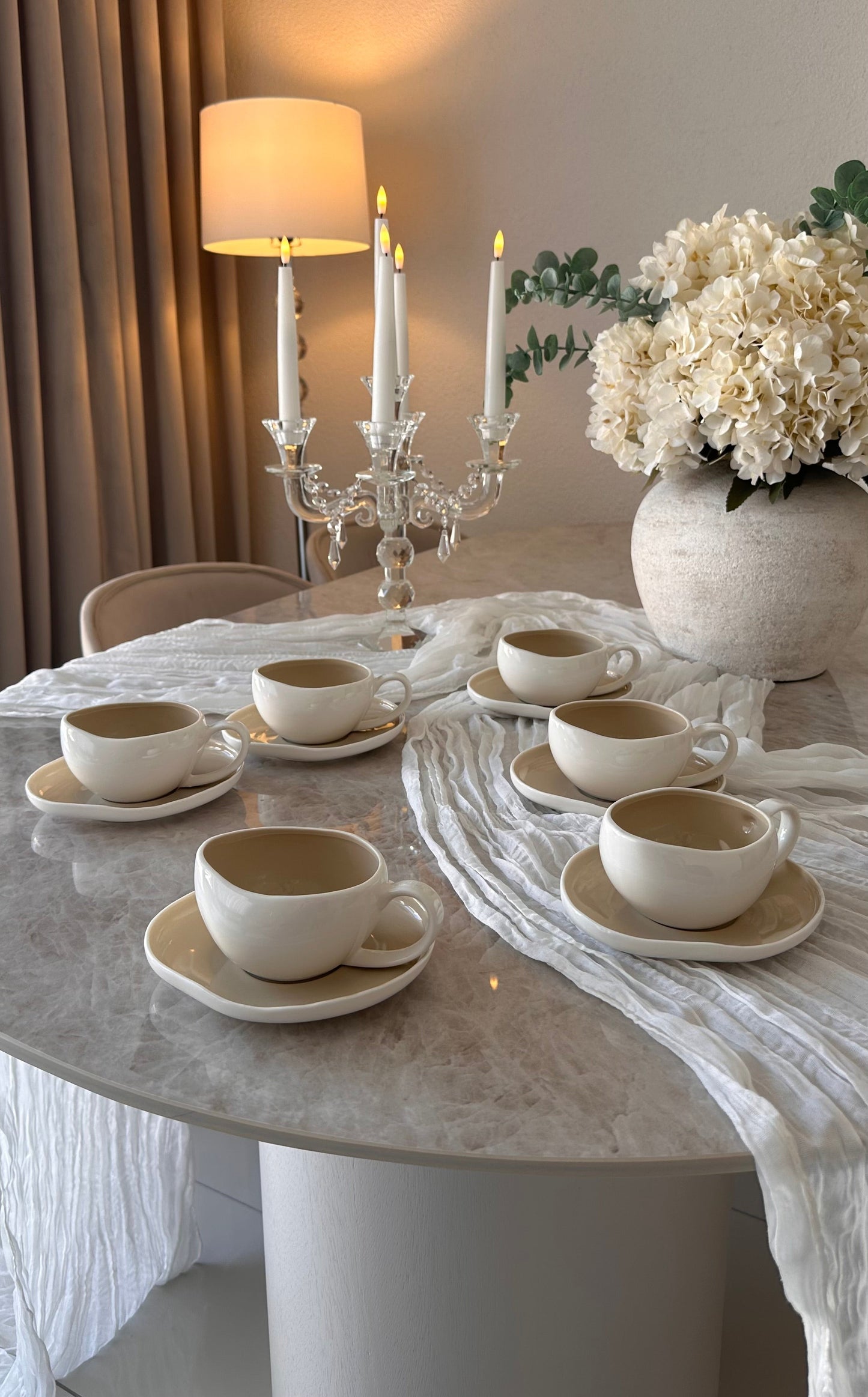 Wave Cream Kaffeetassen Set - 6 Personen