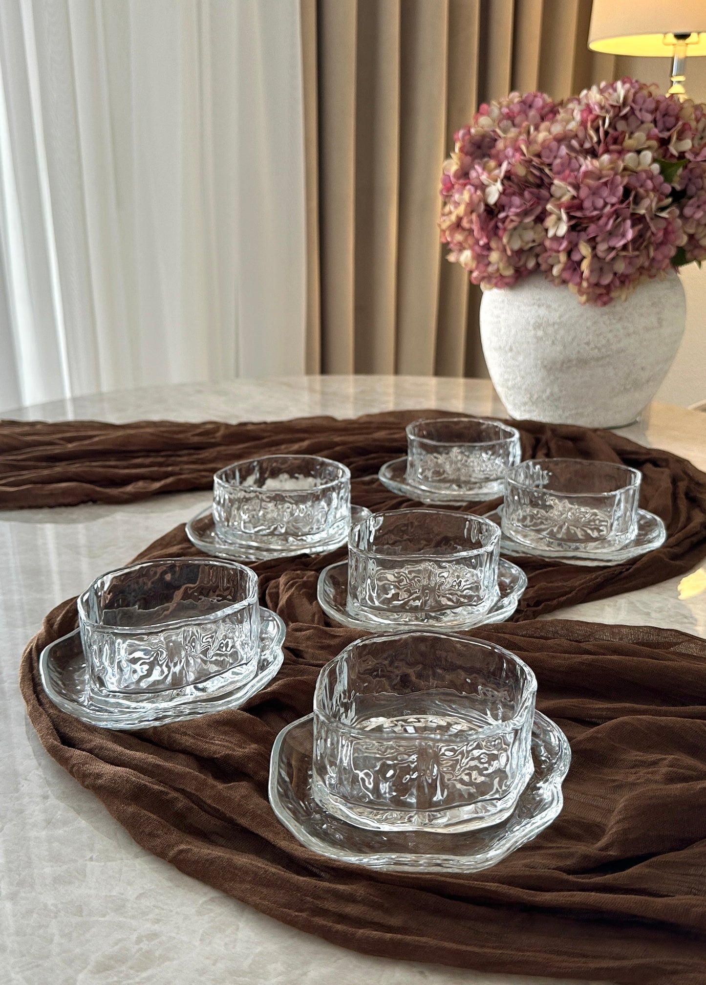 Snow Buccia Glasschalen Set mit Untersetzer 12tlg.