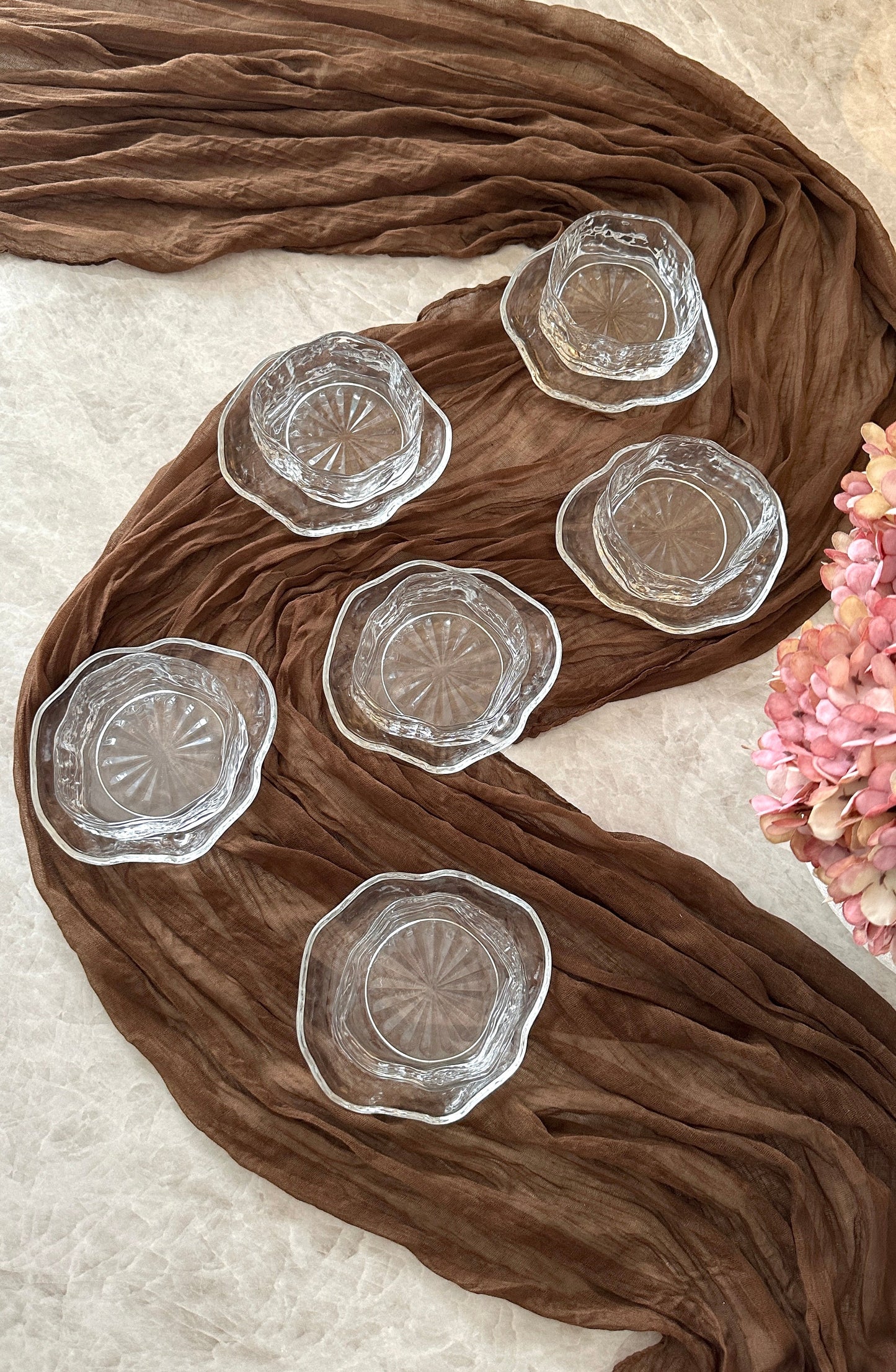 Snow Buccia Glasschalen Set mit Untersetzer 12tlg.