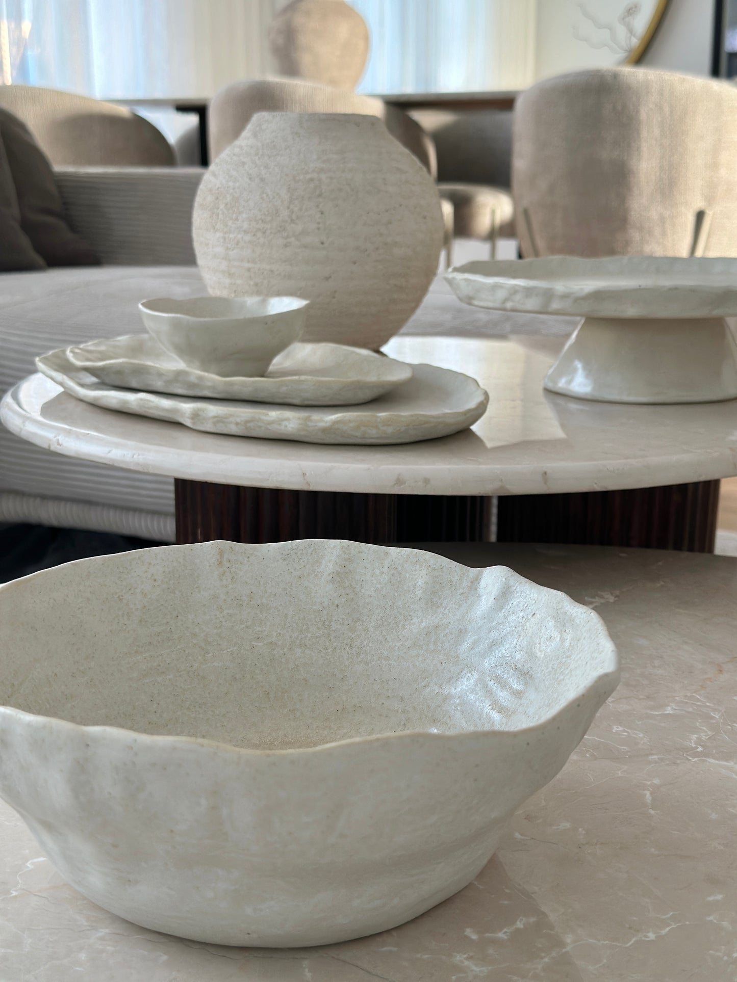 Bowl 22.5 × H 7.5 cm – Beige «Nomad»